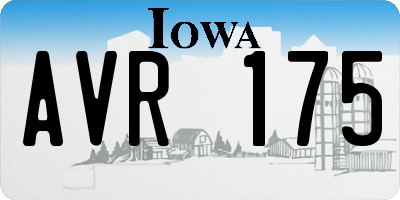 IA license plate AVR175
