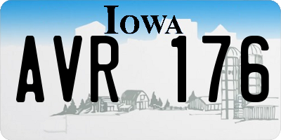 IA license plate AVR176