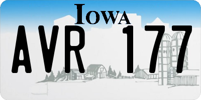 IA license plate AVR177