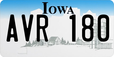IA license plate AVR180