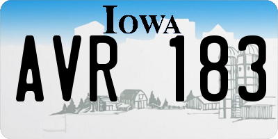 IA license plate AVR183