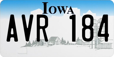 IA license plate AVR184