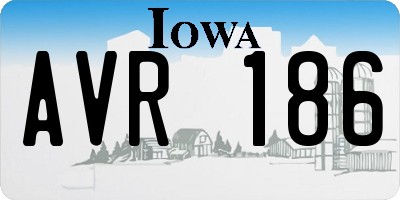 IA license plate AVR186