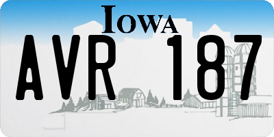 IA license plate AVR187