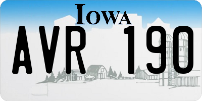 IA license plate AVR190