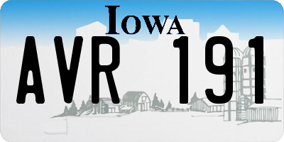 IA license plate AVR191