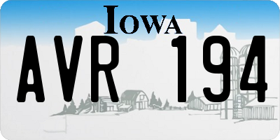 IA license plate AVR194