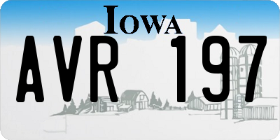IA license plate AVR197