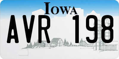 IA license plate AVR198