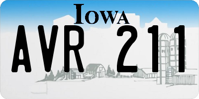 IA license plate AVR211