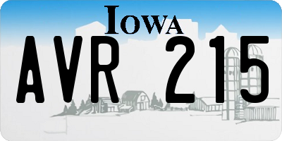 IA license plate AVR215