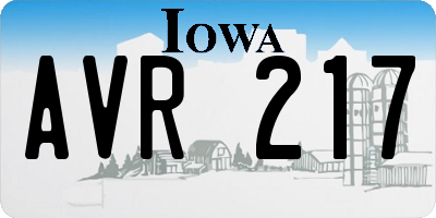 IA license plate AVR217