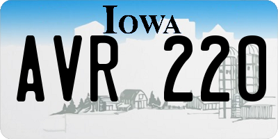 IA license plate AVR220