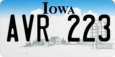 IA license plate AVR223