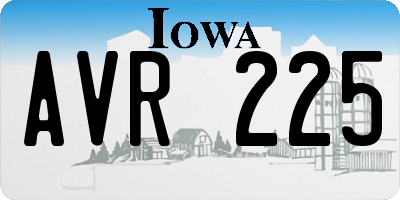 IA license plate AVR225