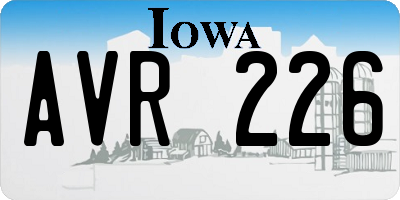 IA license plate AVR226
