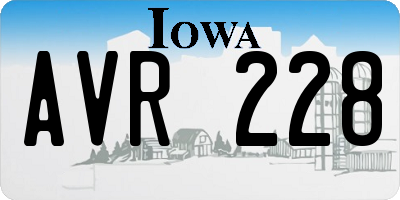 IA license plate AVR228