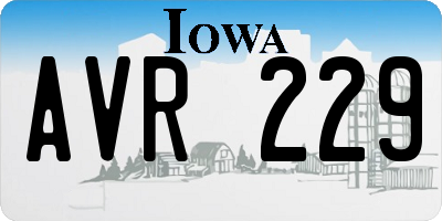 IA license plate AVR229