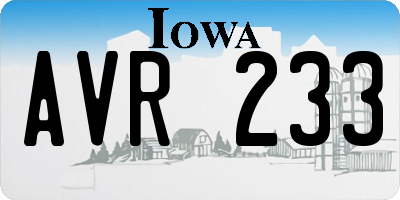 IA license plate AVR233