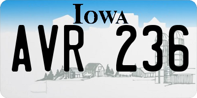 IA license plate AVR236