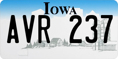 IA license plate AVR237