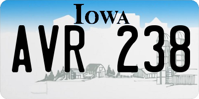 IA license plate AVR238