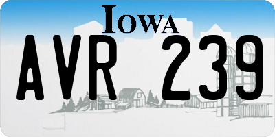 IA license plate AVR239