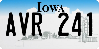 IA license plate AVR241