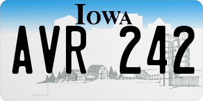 IA license plate AVR242