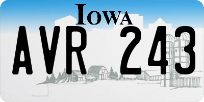 IA license plate AVR243