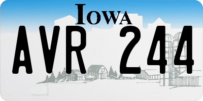 IA license plate AVR244