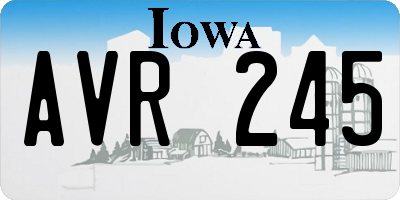 IA license plate AVR245