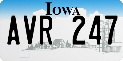 IA license plate AVR247
