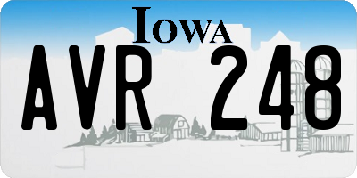 IA license plate AVR248
