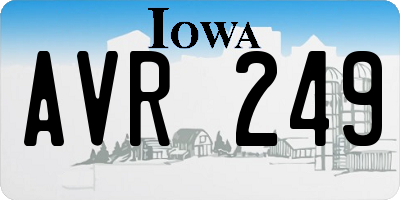 IA license plate AVR249