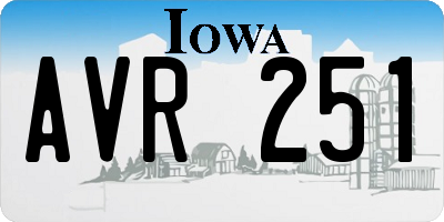 IA license plate AVR251