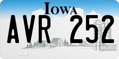IA license plate AVR252
