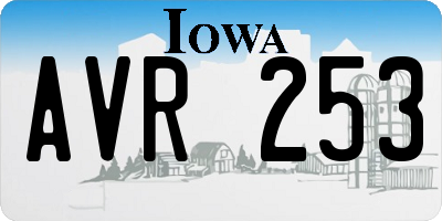 IA license plate AVR253