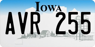 IA license plate AVR255