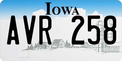 IA license plate AVR258