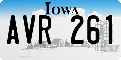 IA license plate AVR261