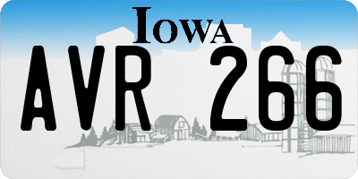 IA license plate AVR266