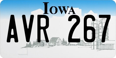 IA license plate AVR267