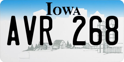 IA license plate AVR268