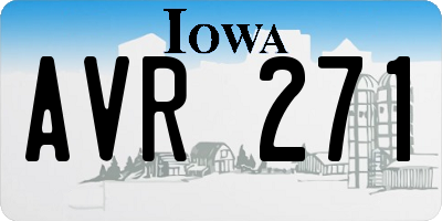 IA license plate AVR271
