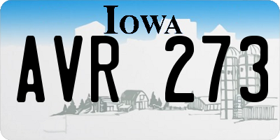 IA license plate AVR273