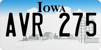 IA license plate AVR275