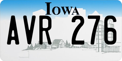 IA license plate AVR276