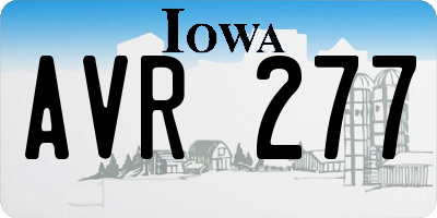 IA license plate AVR277
