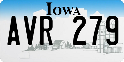 IA license plate AVR279